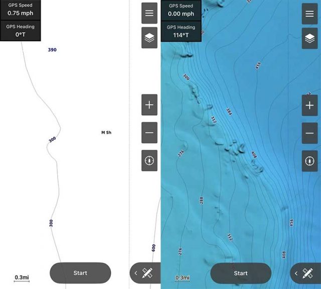 Screenshot of a fishing map.